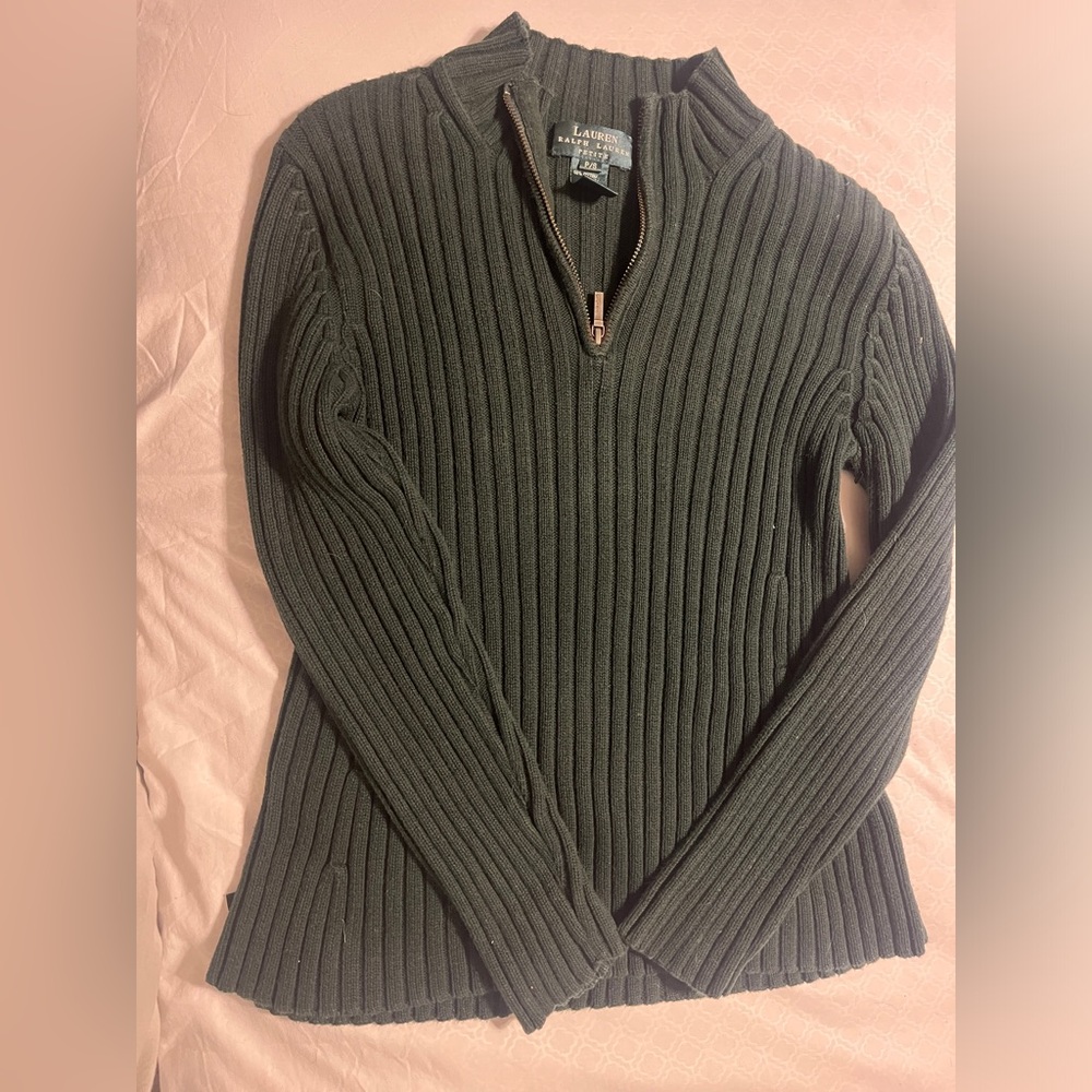 Dark green sweater, petite small, Lauren by Ralph Lauren